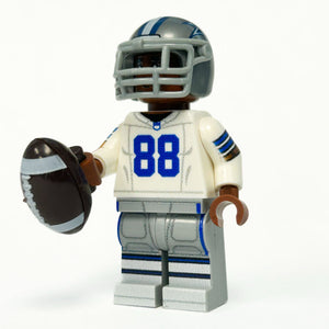 #88 WR Dallas Football Player Minifig made using LEGO parts