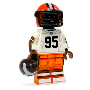 #95 DE Cleveland Football Player Minifig made using LEGO parts