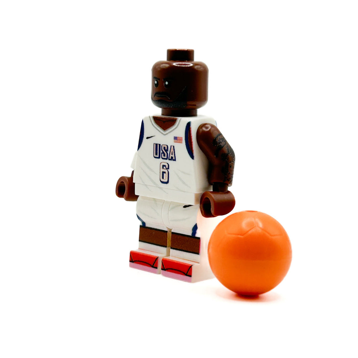 Lebron #6 USA Olympics (2024) Basketball Player Minifig made using