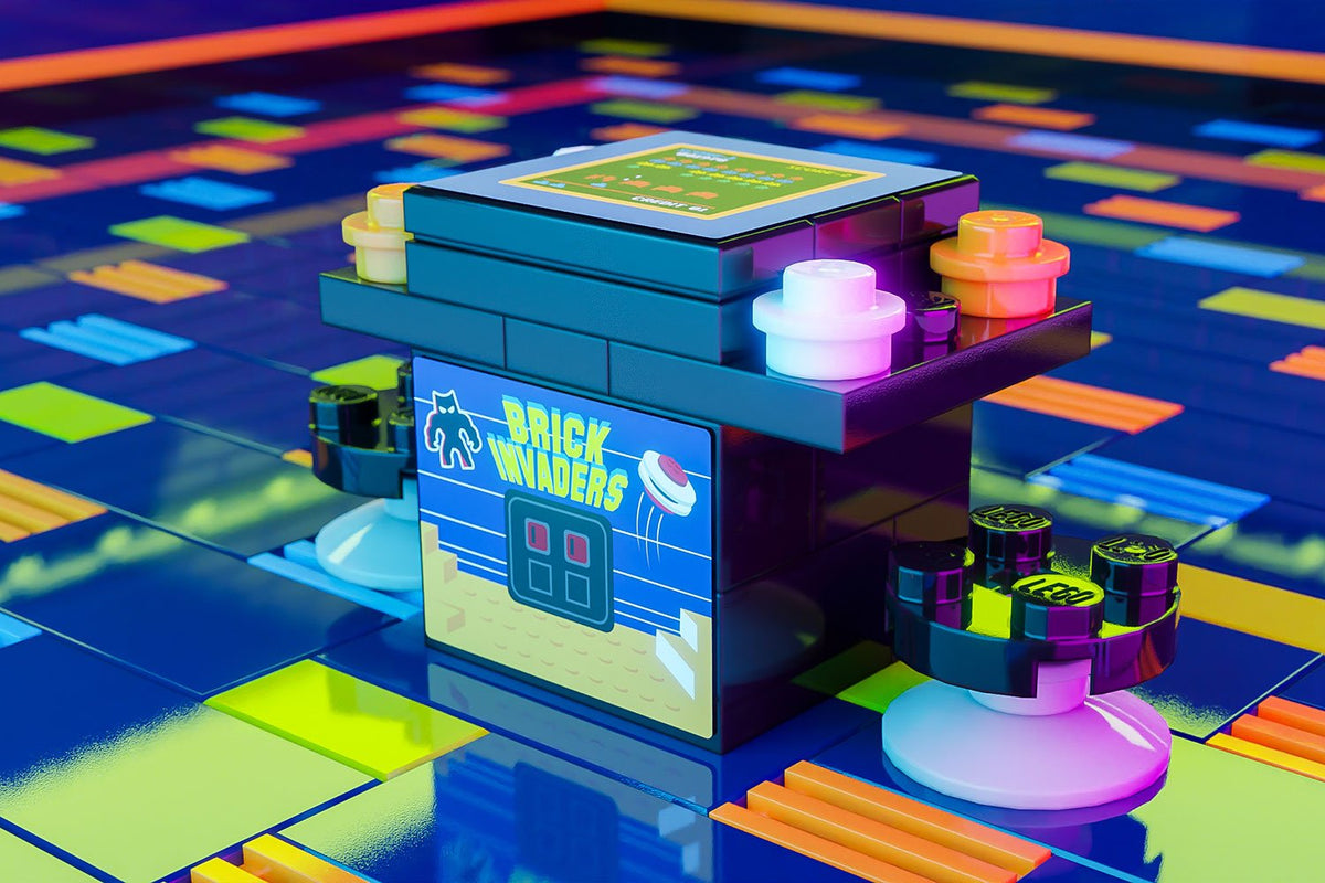 Brick Invaders 2-Player Classic Arcade made using LEGO parts - B3