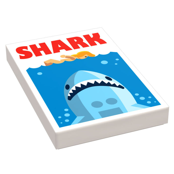 Shark Movie Cover (2x3 Tile) - B3 Customs using LEGO parts