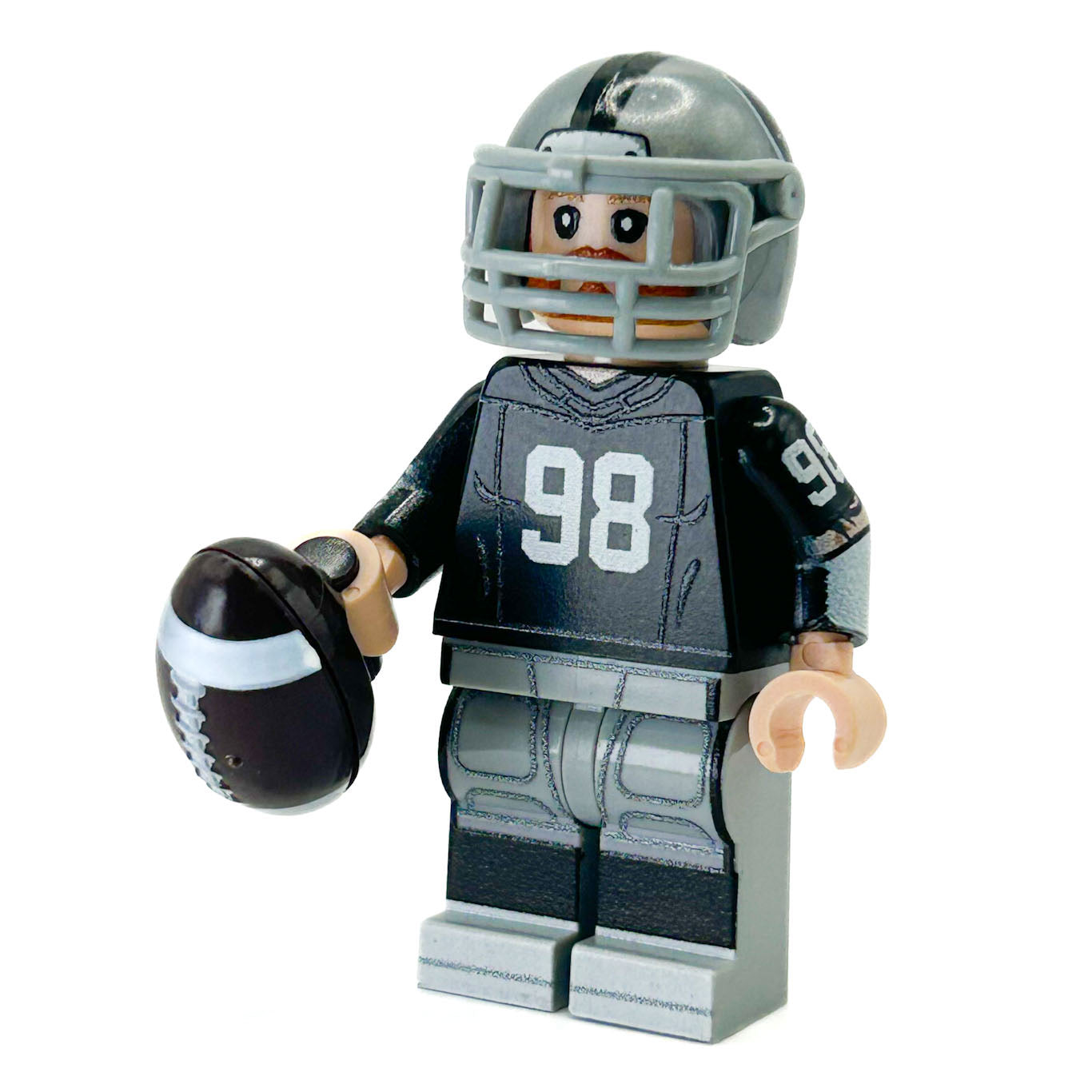#98 DE Las Vegas Football Player Minifig made using LEGO parts