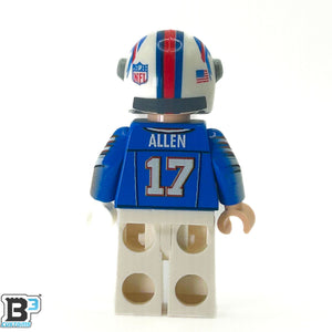 #17 QB Bills Football Player Minifig made using LEGO parts - B3 Customs