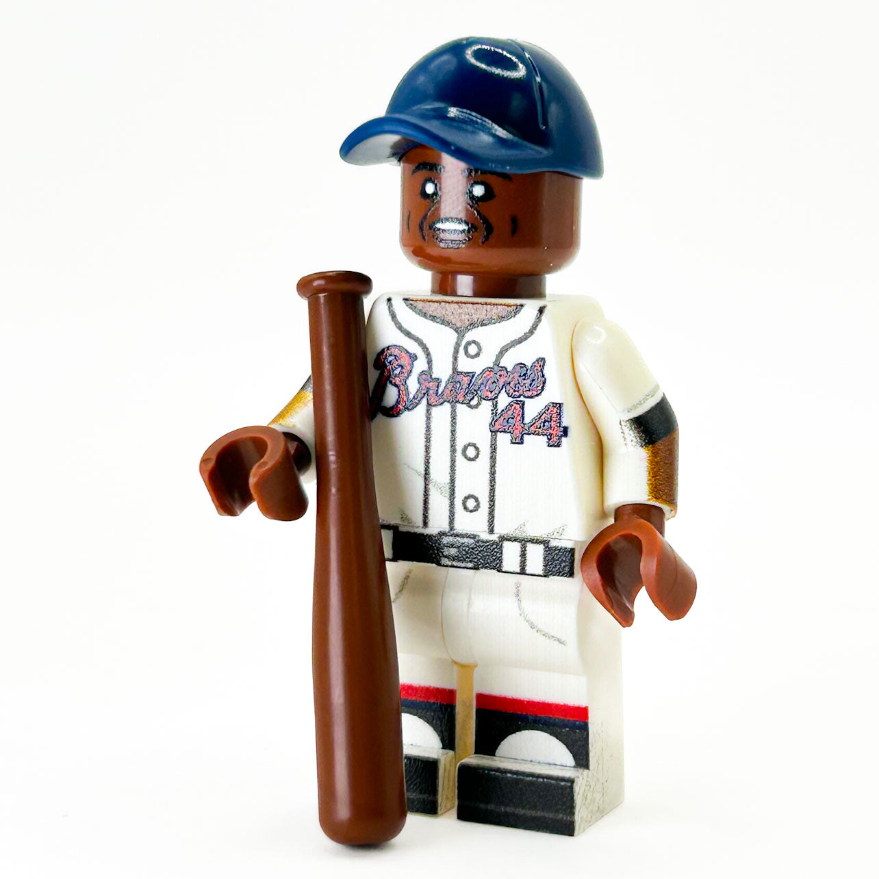 Hammerin Hank Atlanta #44 Baseball Player Minifig made using LEGO