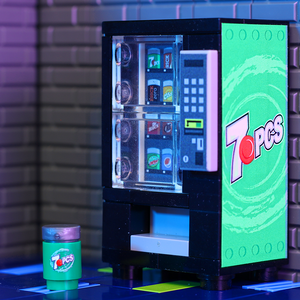 Custom 7 Pieces Soda Vending Machine made using LEGO parts - B3 Customs