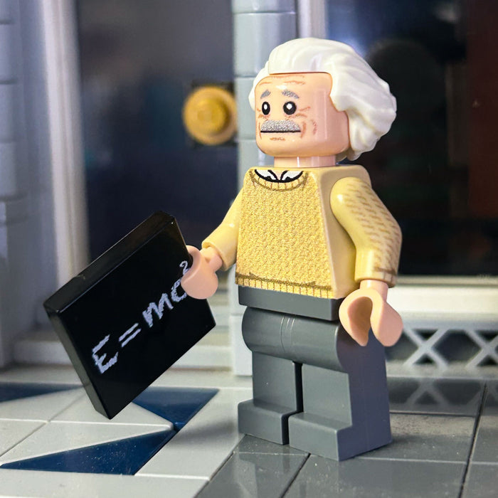 Albert Einstein Minifig made using LEGO parts - B3 Customs
