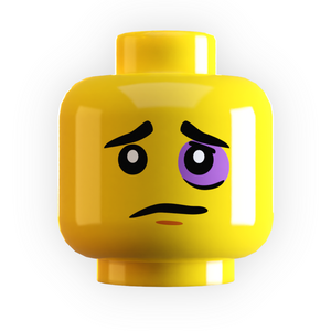 Custom LEGO Black Eye Minifig Head