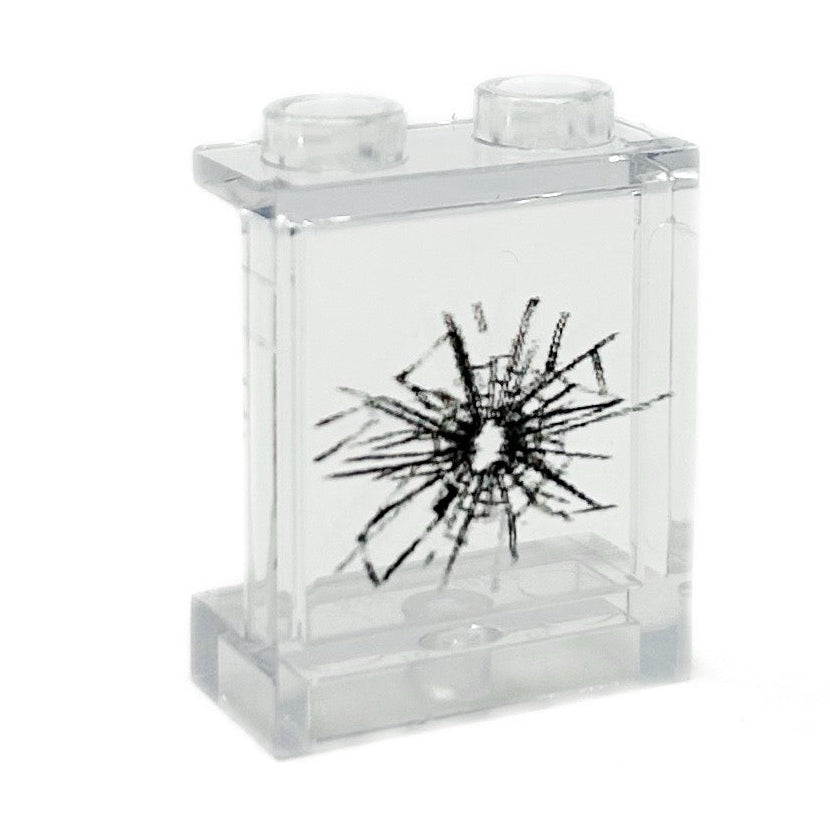 Window with Large Cracked Hole #1 (1x2x2 Panel) made using LEGO