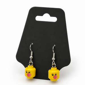 Custom LEGO Girl Bubble Gum Head Earrings