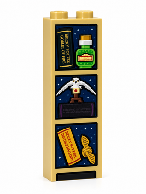 Custom LEGO Harry Potter Books on Bookshelf