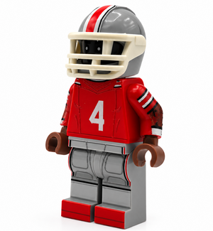 Custom LEGO Ohio State #4 Football Player Minifig