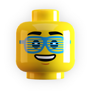 Custom LEGO Shutter Shades on Minifig Head
