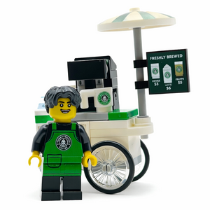 Custom LEGO Coffee Cart with Minifig