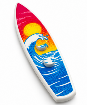 Custom Surfboard Sunset Wave for LEGO Minifigs