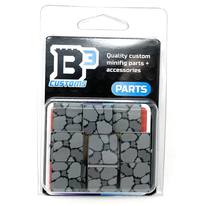 B3 Customs Cobblestone (Plant Overgrowth) Tile Part Pack (20 Tiles) made with LEGO parts