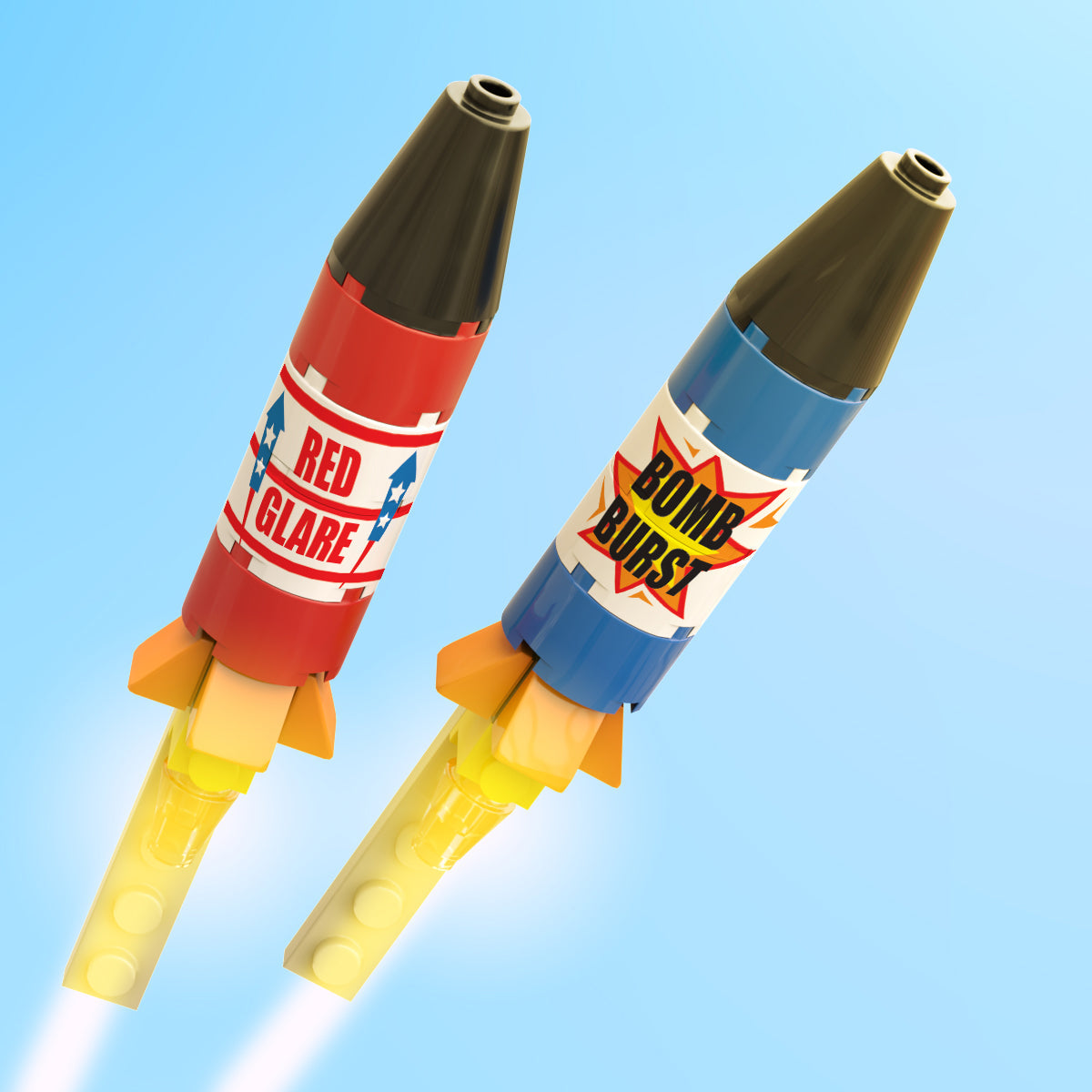 Fireworks Rockets Custom 4th of July Set made using LEGO parts B3 Customs