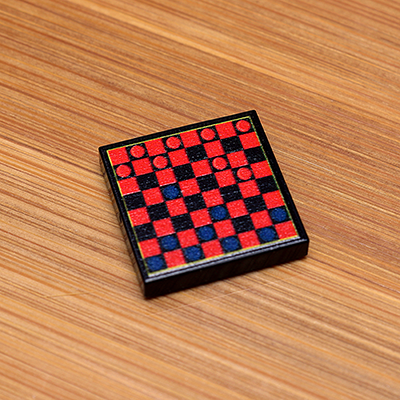Checkers Printed 2x2 Tile made using LEGO parts - B3 Customs