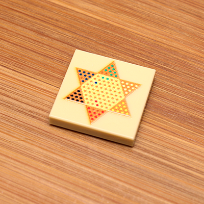 Chinese Checkers Printed 2x2 Tile made using LEGO parts - B3 Customs