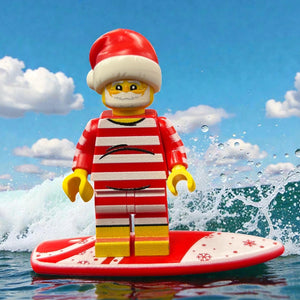 Exclusive! Surfer Santa Clause Minifig