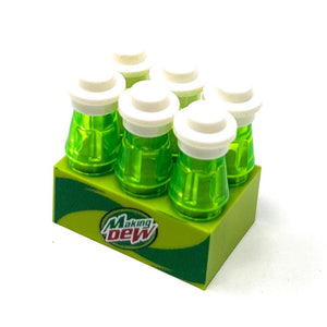 Custom 6-Pack of Making Dew Soda made using LEGO parts - B3 Customs