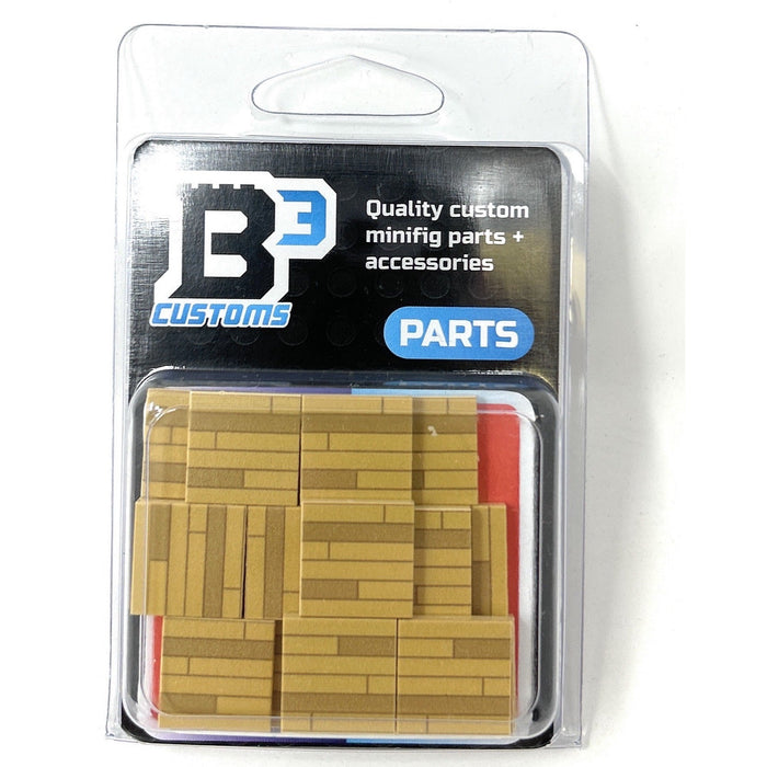 B3 Customs Light Hardwood Tile Part Pack (20 Tiles) made with LEGO parts