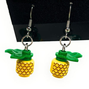 Pineapple Earrings made from LEGO parts - B3 Customs