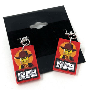 Red Brick Redemption Video Gaming Earrings made from LEGO parts - B3 Customs
