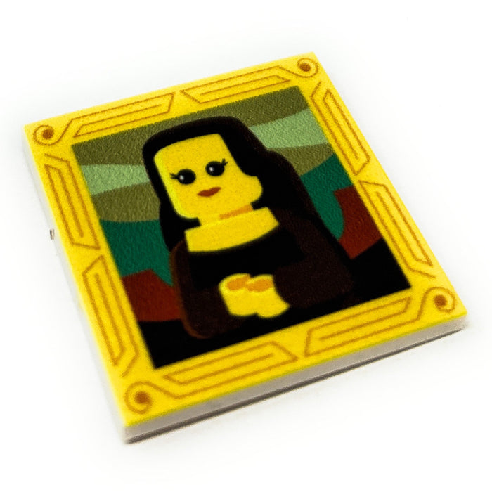 Custom Mona Lisa Frame Artwork (4x4 Tile) made using LEGO parts - B3 Customs