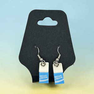 Blue Milk Brick Earrings