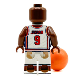 MJ #9 USA Olympics Basketball Player Minifig made using LEGO parts - B3 Customs