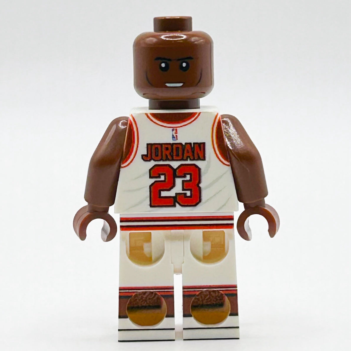 MJ #23 (White Jersey) Basketball Player Minifig made using LEGO