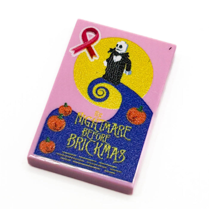 Limited Production! Pink (Break Cancer Awareness) The Nightmare Before Brickmas Movie Cover (2x3 Tile) - B3 Customs (Copy)