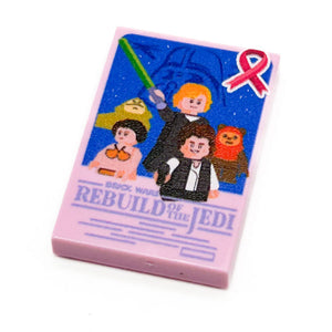 Limited Production! Pink (Break Cancer Awareness) Brick Wars: Rebuild of the Jedi Movie Tile Cover (2x3 Tile) - B3 Customs using LEGO parts (Copy)