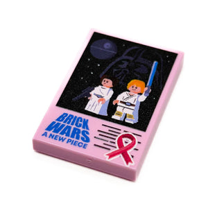 Limited Production! Pink (Break Cancer Awareness) Brick Wars: A New Piece Movie Tile Cover (2x3 Tile) - B3 Customs using LEGO parts (Copy)