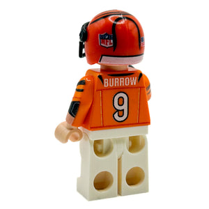 #9 QB Bengals Football Player Minifig made using LEGO parts - B3 Customs