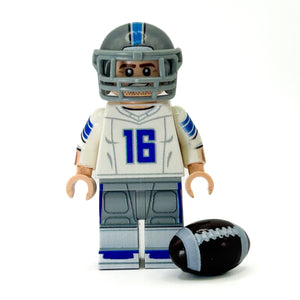 #16 Lions QB Football Player Minifig made using LEGO parts - B3 Customs (Copy)