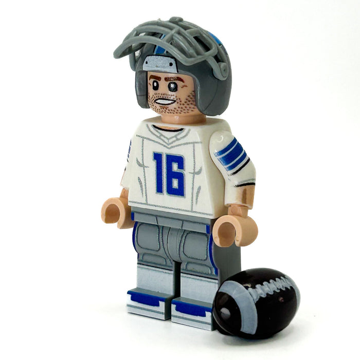 #16 Lions QB Football Player Minifig made using LEGO parts - B3 Customs (Copy)