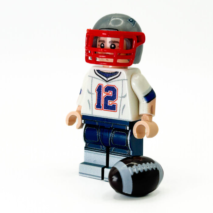 #12 QB Patriots Football Player Minifig made using LEGO parts - B3 Customs