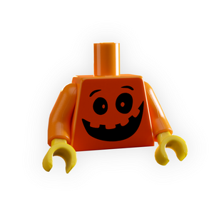 Halloween Happy Pumpkin Face Minifig Torso made using LEGO parts