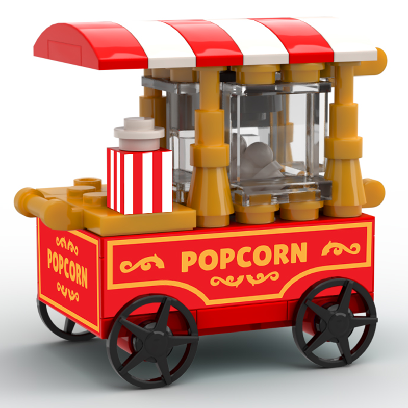 Popcorn Vending Cart Building Set made using LEGO parts – B3 Customs