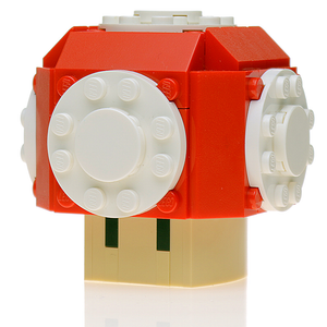Red Power Up Mushroom made from LEGO parts - B3 Customs