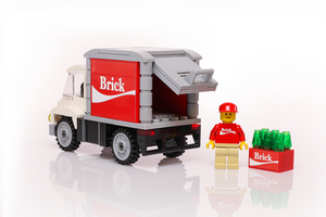 Custom Brick Soda Delivery Truck with Minifigure made using LEGO parts
