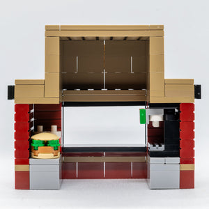Brick-Fil-A Stand with Employee Minifig made using LEGO parts