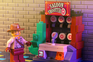 Custom Western Saloon Shooter Arcade Game made using LEGO parts