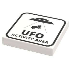 B3 Customs® UFO Activity Area Sign (2x2 Tile, Minifig Scale)