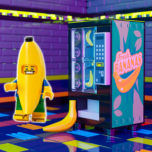 Fresh Bananas w/ Banana Guy Minifigure - B3 Customs Fruit Vending Machine made using LEGO parts