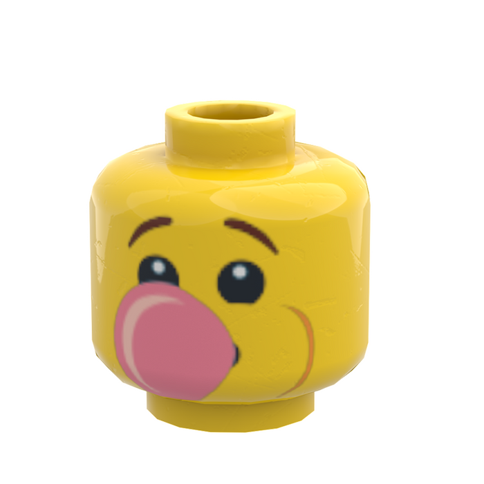 Boy Blowing Bubble Gum Minifig Head made using LEGO part - B3 Customs