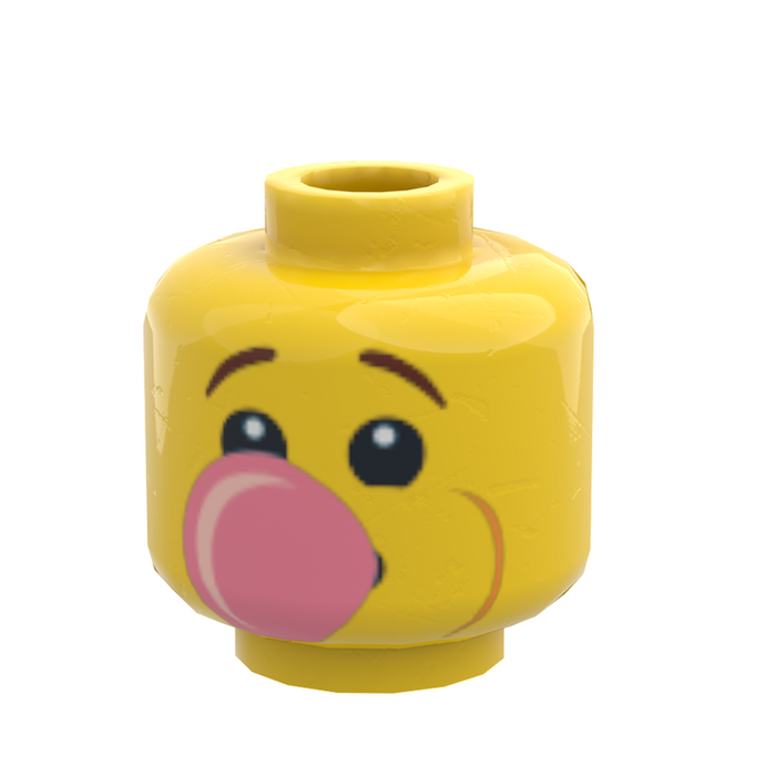 Boy Blowing Bubble Gum Minifig Head made using LEGO part B3 Customs