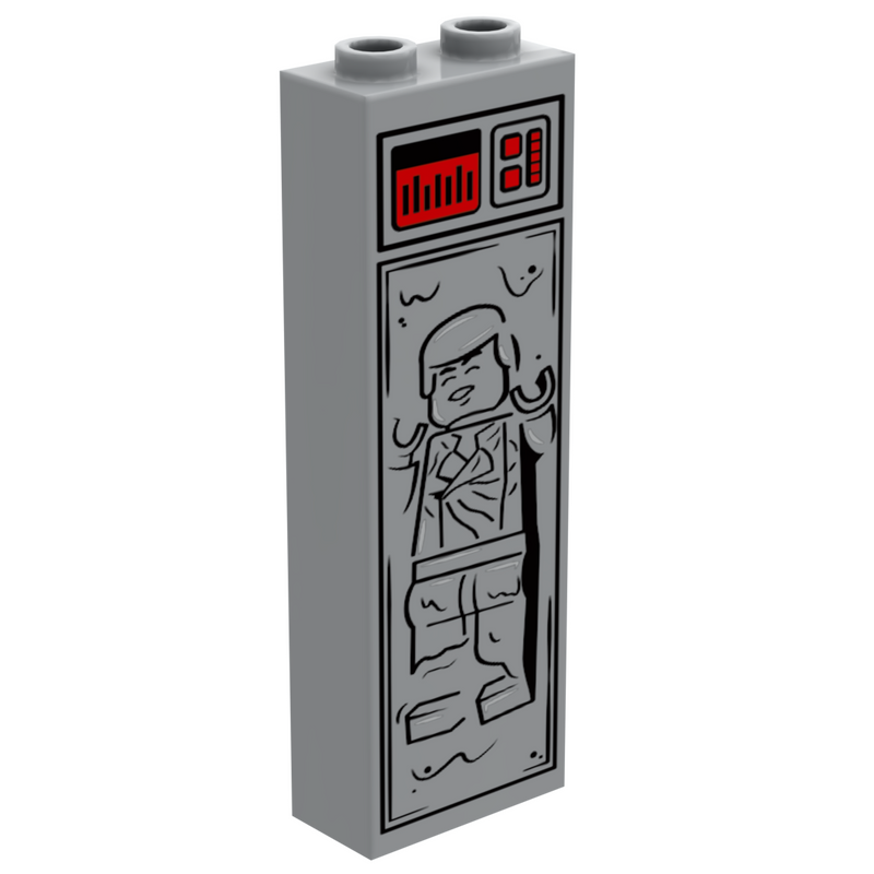 Solo in Carbonite (1x2x5 Brick) made using LEGO parts B3 Customs