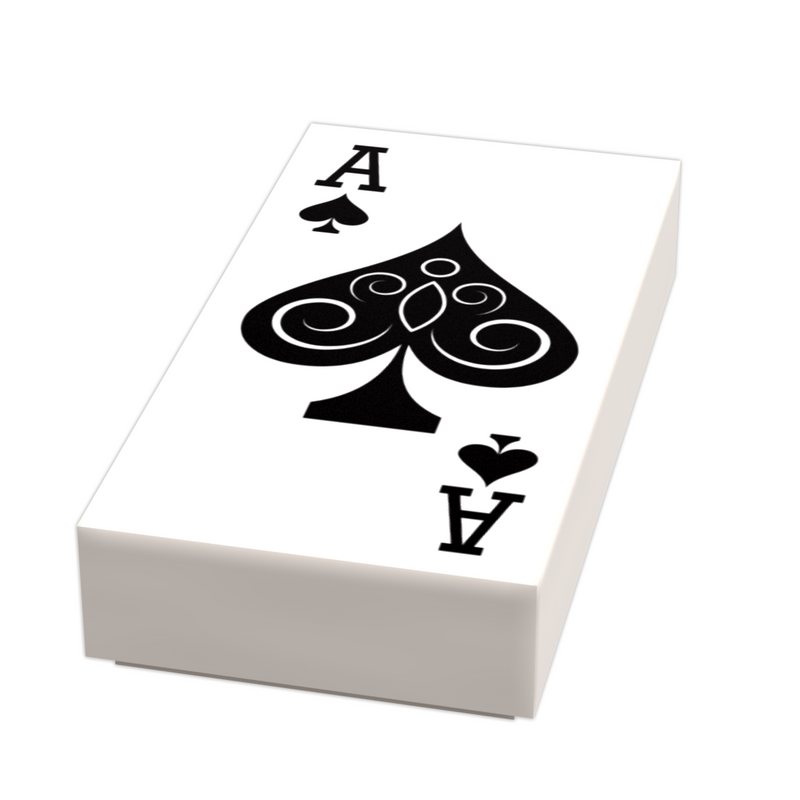 B3 Customs® Ace of Spades Playing Card (1x2 Tile) using LEGO bricks